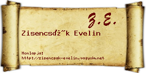 Zisencsák Evelin névjegykártya